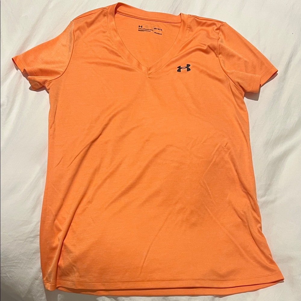 Under Armour Women's Bright Orange V-Neck Tee